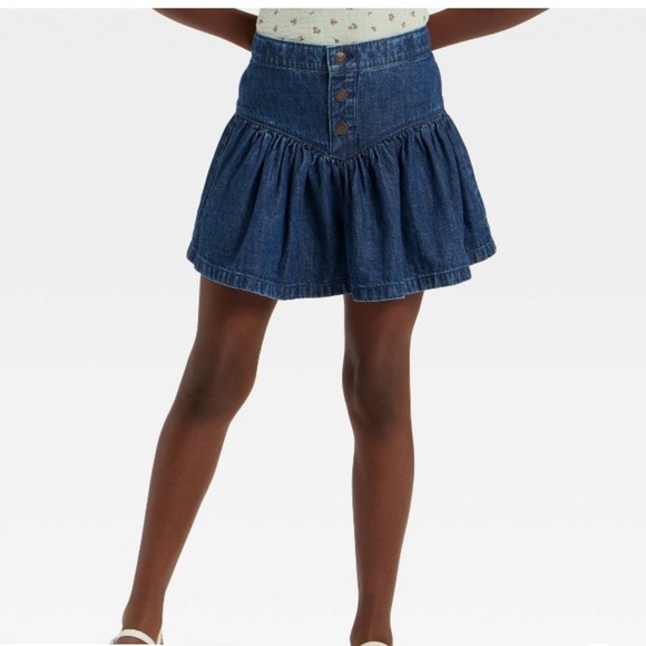 Cat & Jack Blue Denim Skirt with Button Detail - Picture 1 of 1